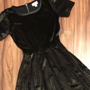 XXS black and gold velvet Amelia